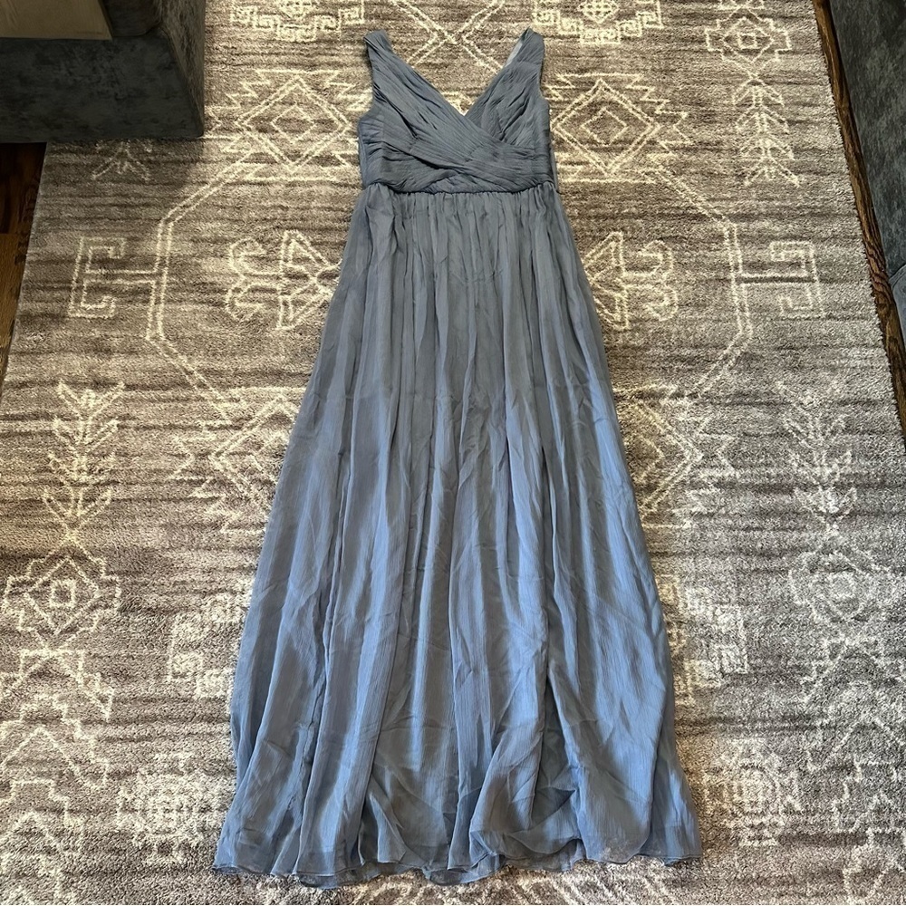NWT Anthropologie BHLDN Kia Maxi Dress V Neck Chiffon Hydrangea - Picture 4 of 12